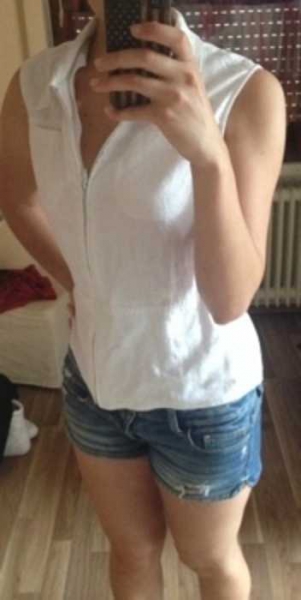 weiße leinen bluse