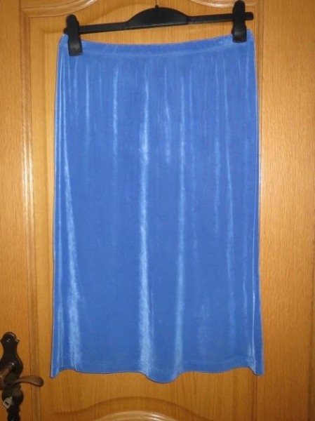 2-Teile, Rock und Shirt, Gr.42/M, blau-gelb