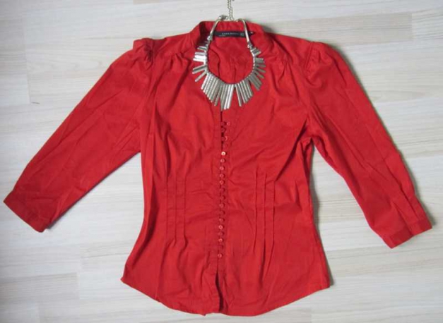 Zara Bluse rot M edel elegant 38 Hemd 