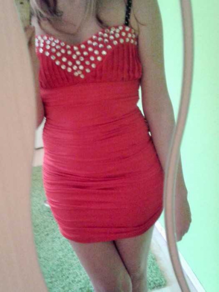 rote süßes Minikleid