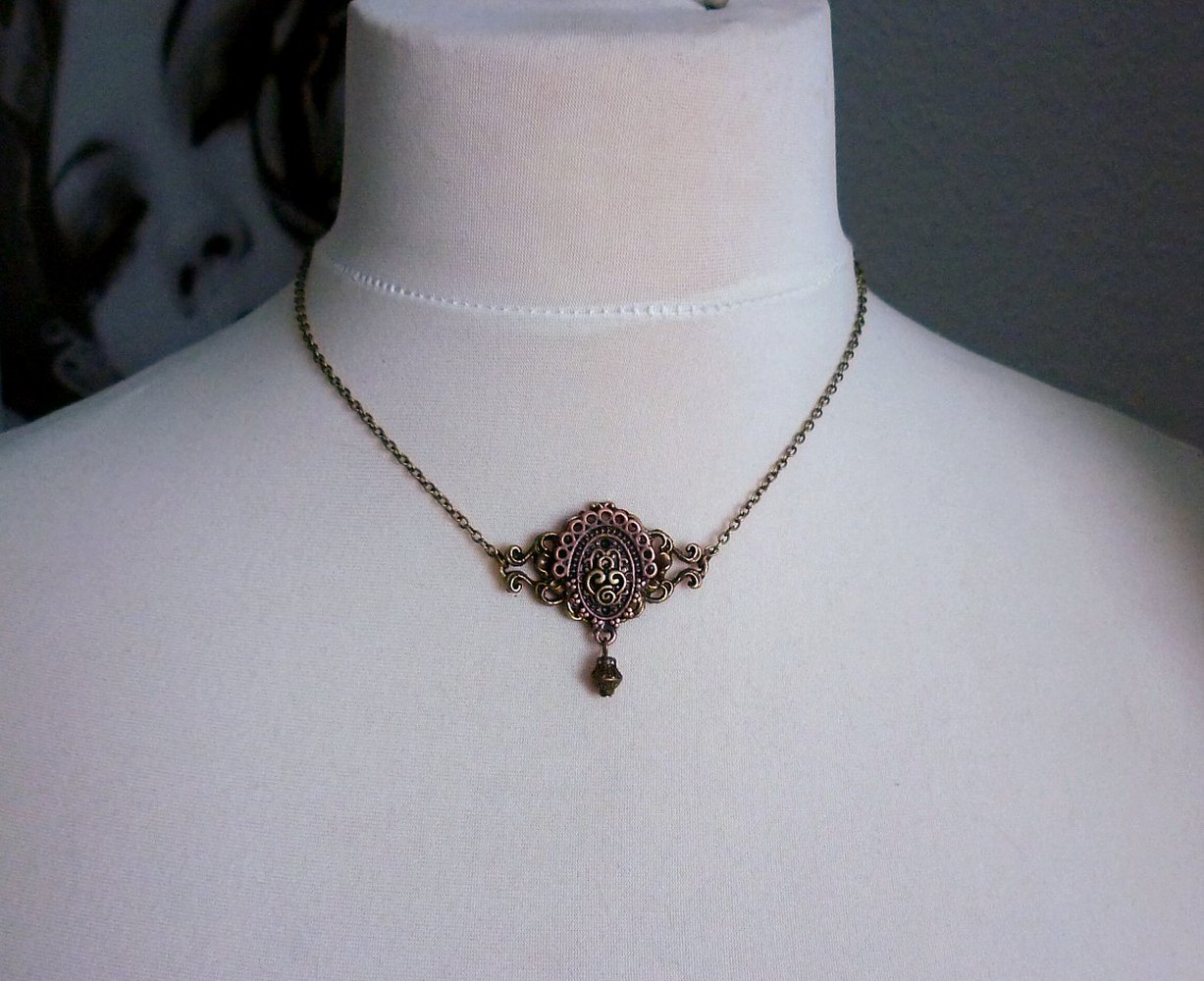 Steampunk Collier Kette Vintage Look bronze Gothic Punk Ornament Goa