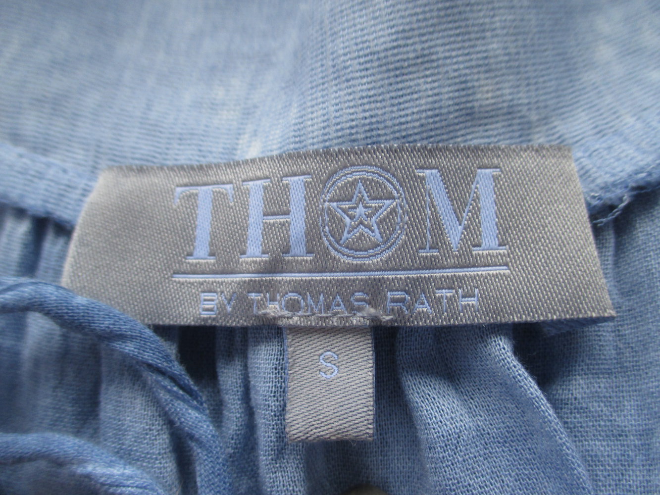 Designer Tunika oder kurzes Kleid in Blau mit Pailletten und Kordel, Gr. 38 / 40 , Thomas Rath