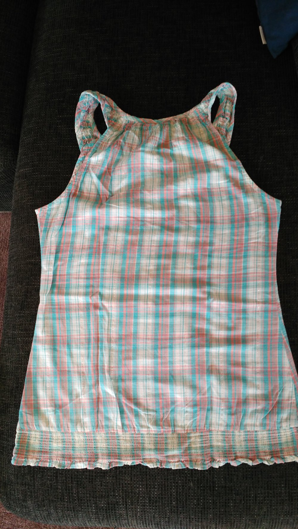 blau, weiß,  gestreiftes Top
