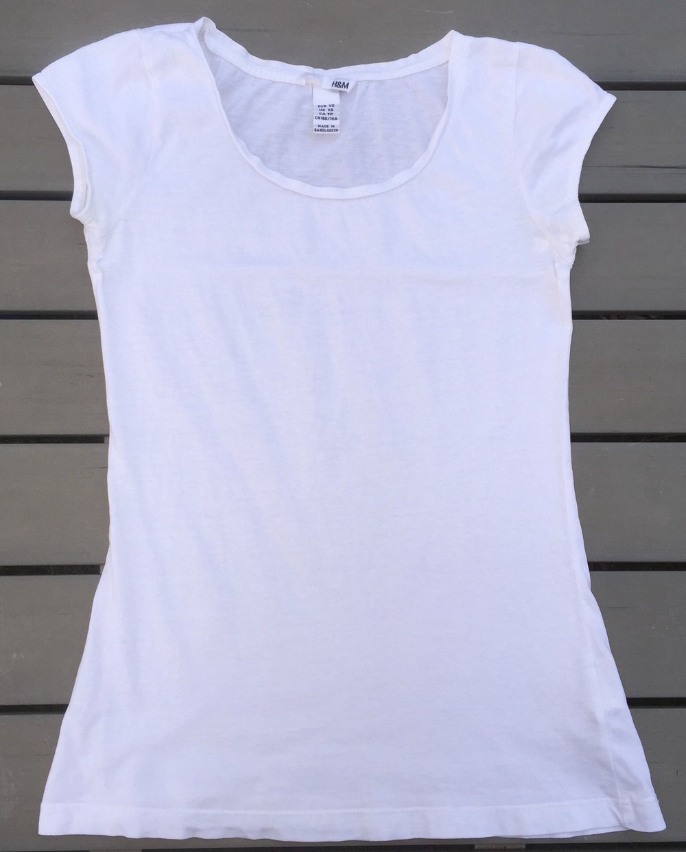 H&M Basic T-SHIRT weiß Gr. XS