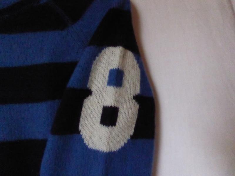 Blau-gestreifter (zwei Blautöne) Pullover aus Lammwolle von H&M