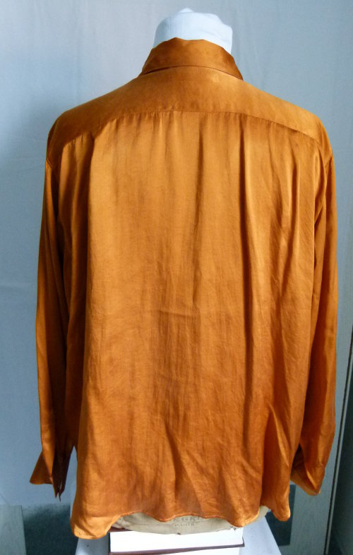 Seiden Bluse, rostbraun, Boho Goa Hippie Lagenlook Herbst Mori Retro Vintage Cottagecore