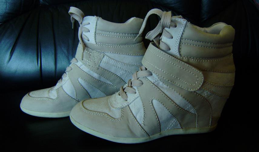 High Top Sneaker Wedges Keilabsatz altrosa Gr. 39 Wildleder