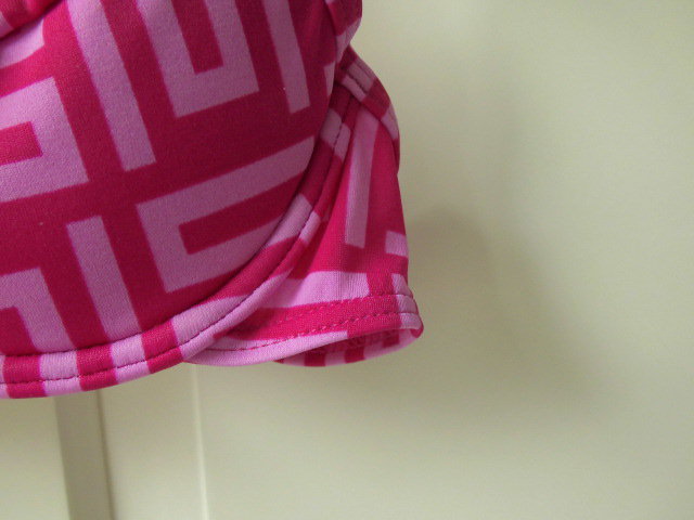 Mexx; Bikini- Oberteil in Pink mit grafischem Muster herausnehmbare Polster, Push Up. Gr. 34 Cup A