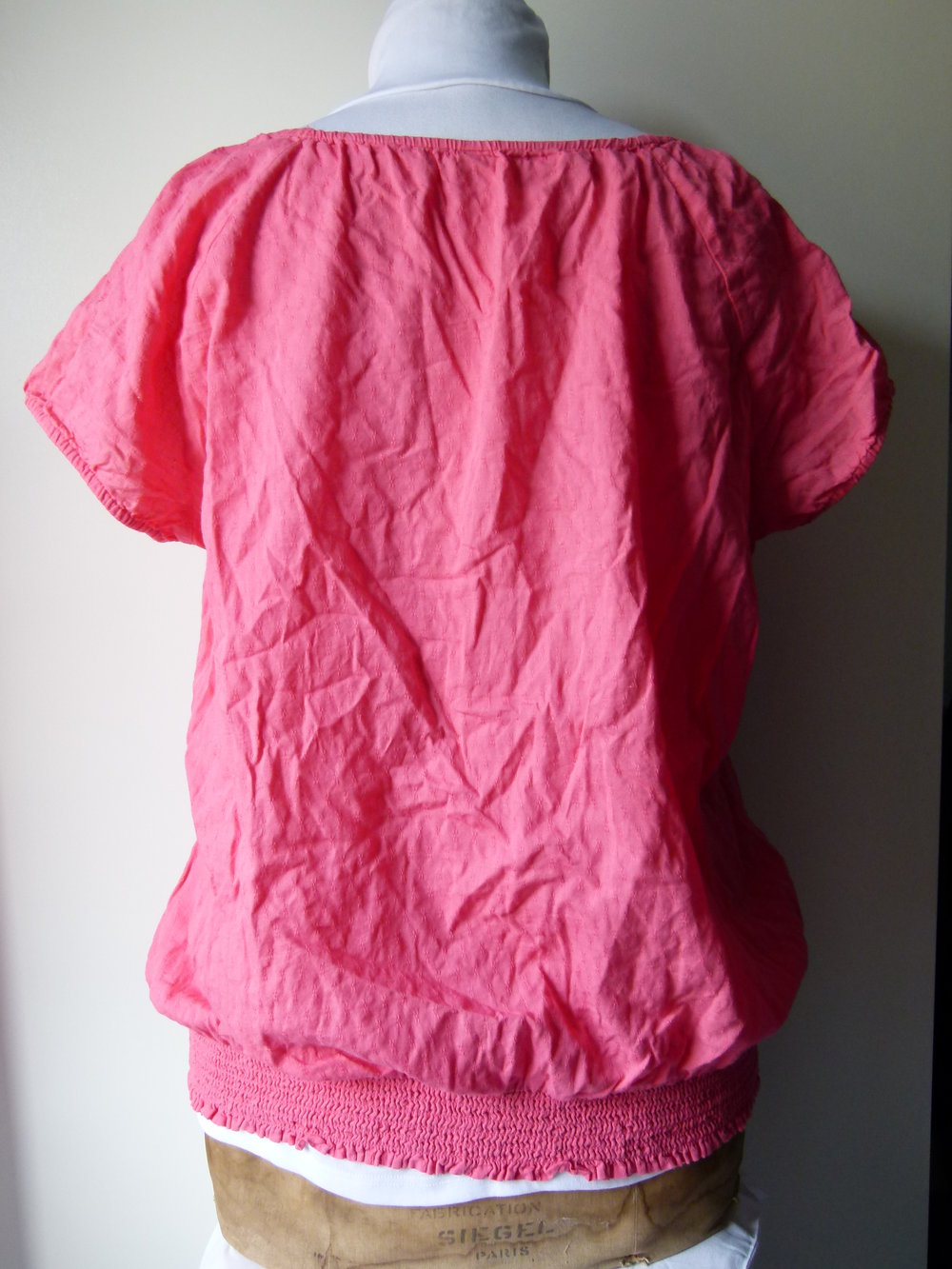 Romantik Shirt Tunika Long Bluse, koralle, mit Spitze, Mori Hippie Goa Festival Boho Landleben Lagenlook