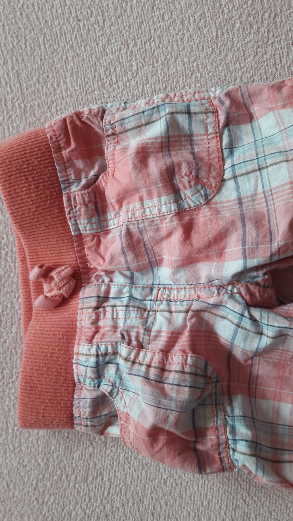 kurze Hose, rosa, kariert, Gr. 74