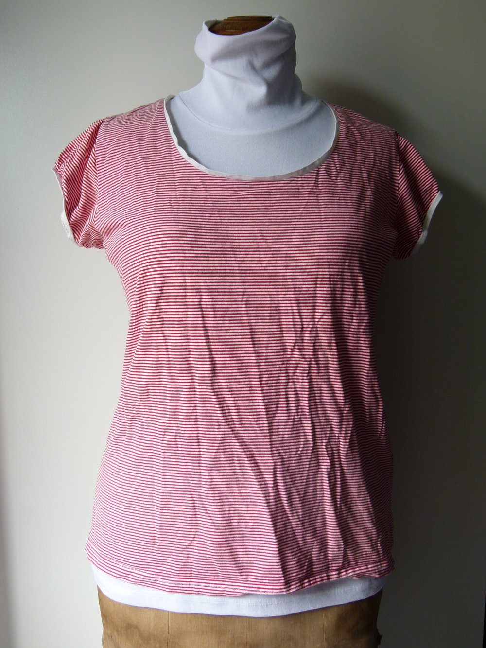 Ringel Shirt, rot weiß gestreift, Retro Casual Boho Sommer Festival