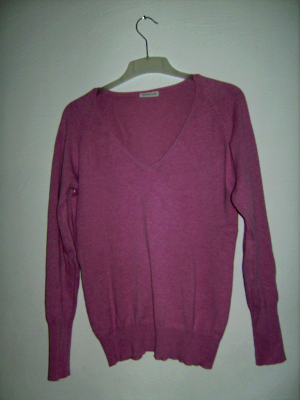 Basic Pullover rosè, Gr. M, Strickstoff, Pulli V-Ausschnitt, frisches Pink Ladylike