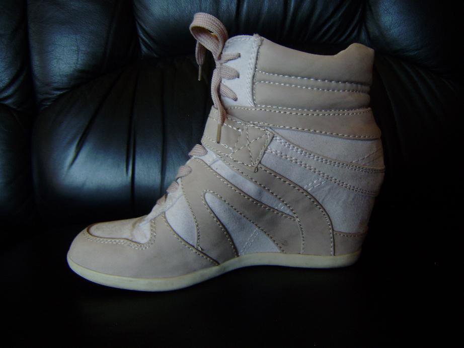 High Top Sneaker Wedges Keilabsatz altrosa Gr. 39 Wildleder
