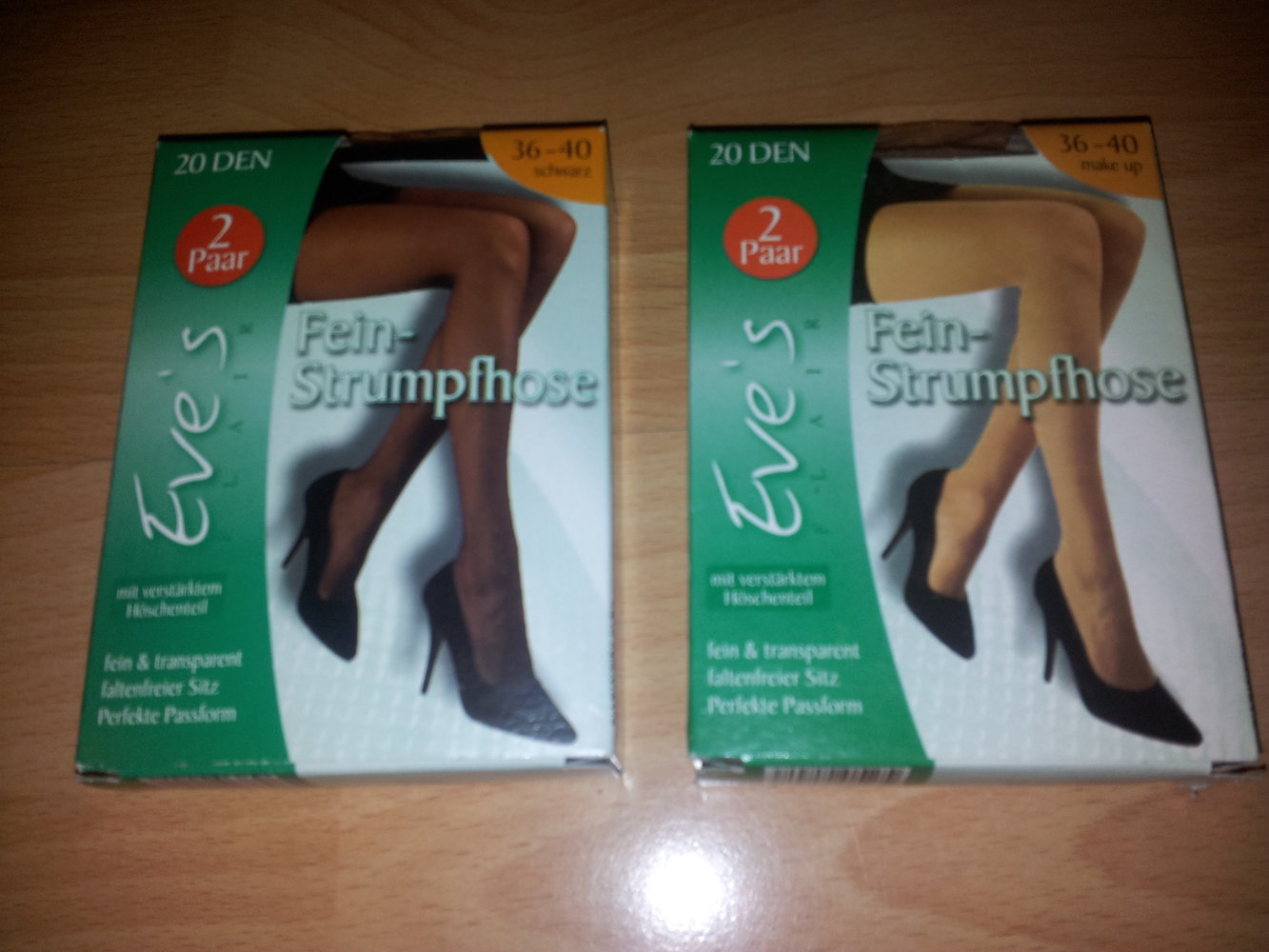 Damen Nylon Strumpfhosen, Gr. 36-40, 20 DEN, schwarz & make up, NEU, nie getragen, OVP