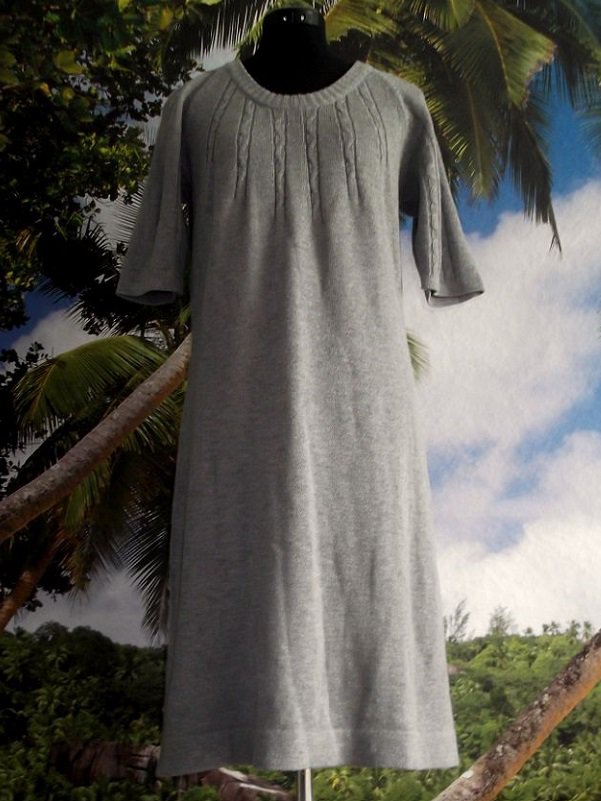 Tchibo Strickkleid / Kleid aus Strick * Gr. M / 42 * grau * 24 % Wolle