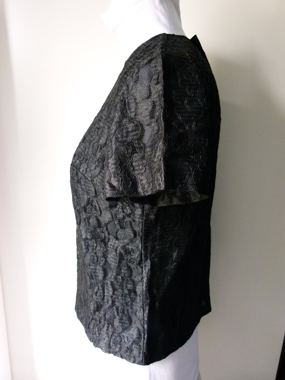Spitzen Blusen Shirt, schwarz, aus den 60ern, True Vintage Retro Gothic Granny Mori Hippie Festlich Rockabilly