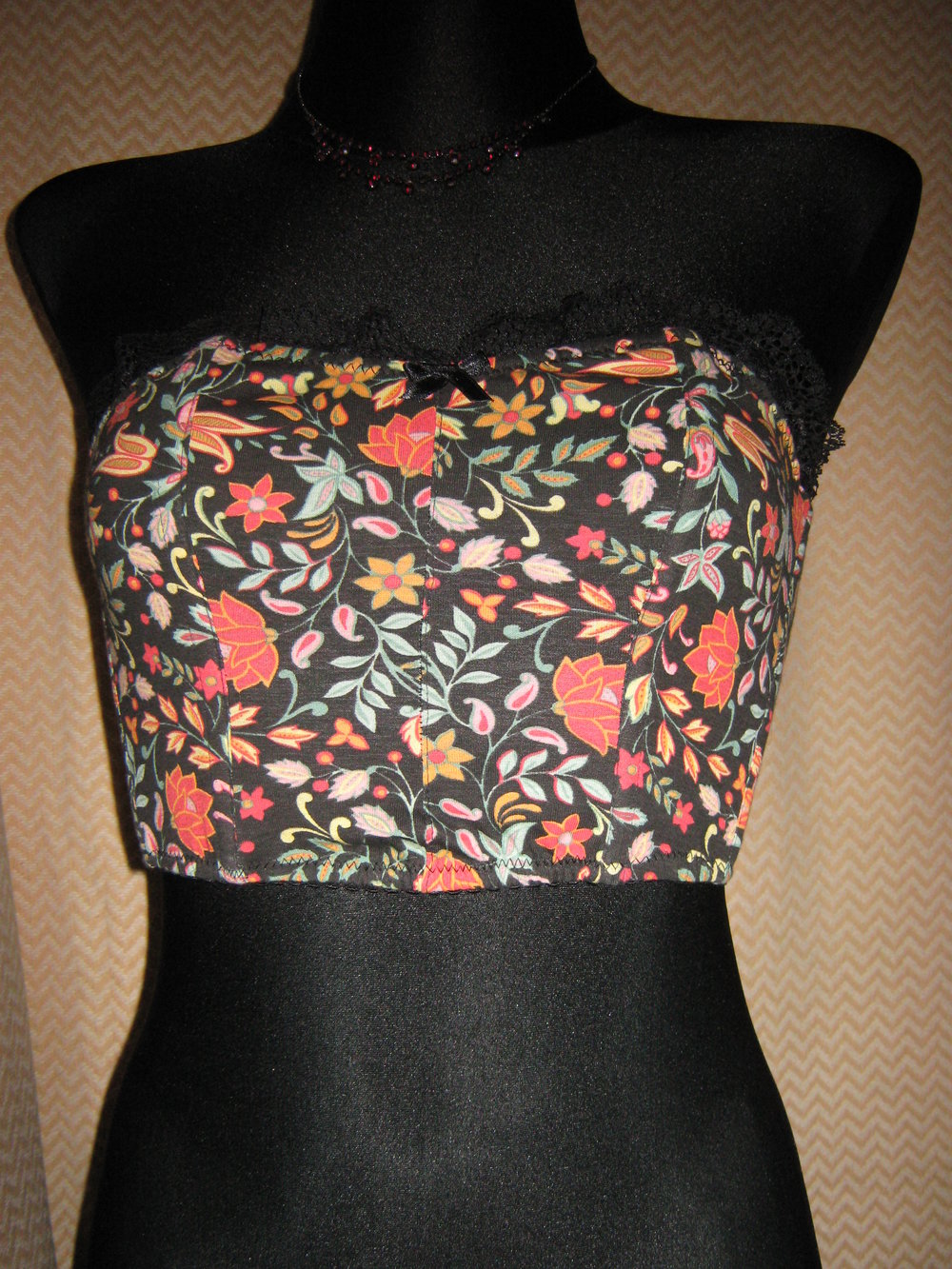 NEU Bumen Blüten Flower Power Lace Spitzen Bustier Korstett Corsage 