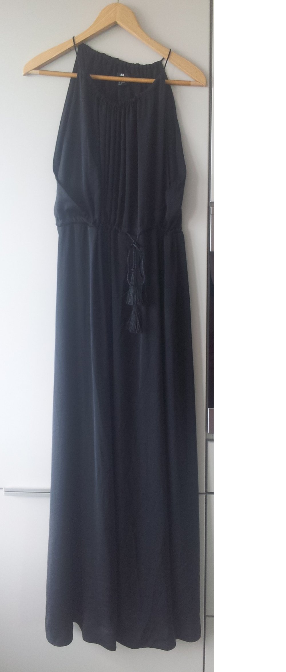 Bodenlanges Kleid - Kordeln - H&M - Schwarz - Größe M