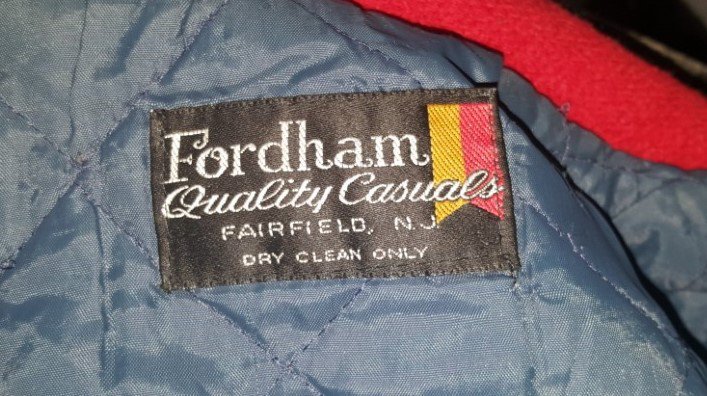 Fordham vintage Basketball Football Jacke Blau Rot