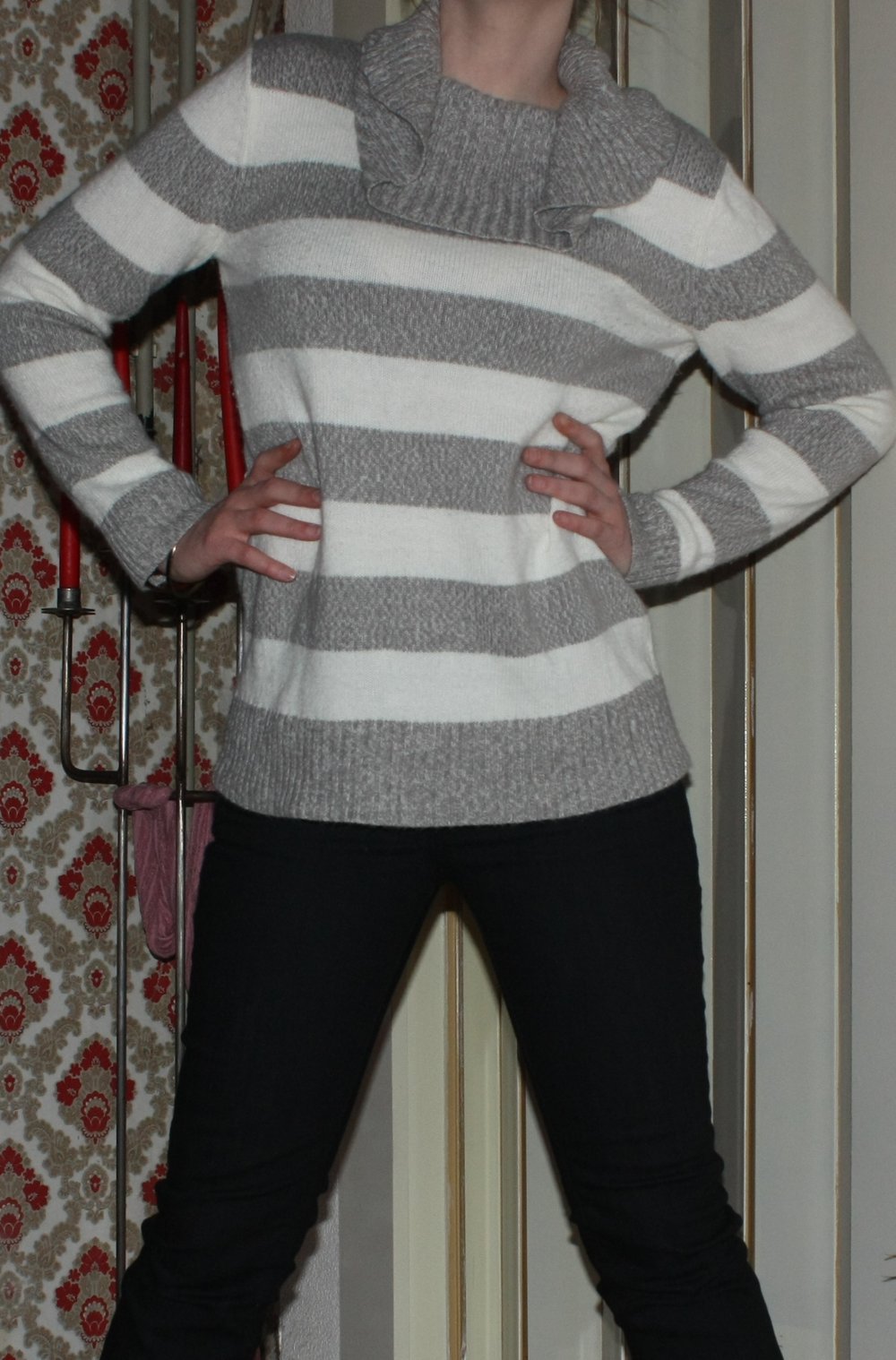 Gestreifter Pullover Gr. S, Canda C&A mit Stoffgürtel