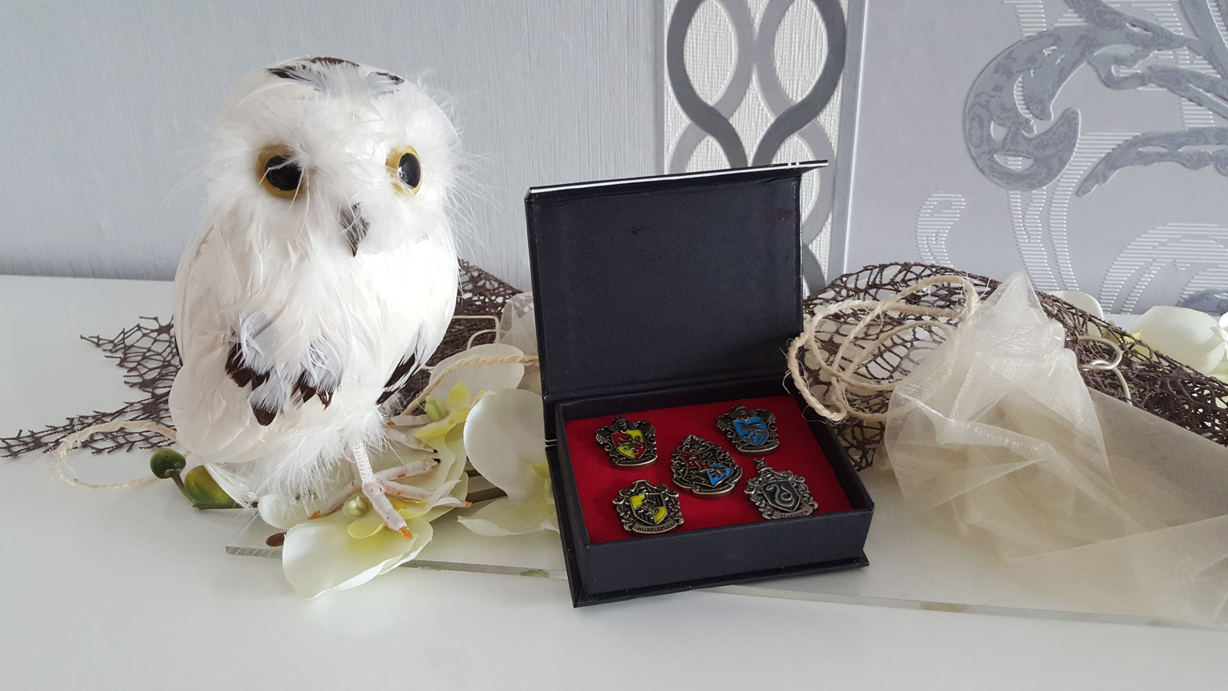 3 Harry Potter Anstecker Wappen Fan Artikel Neu