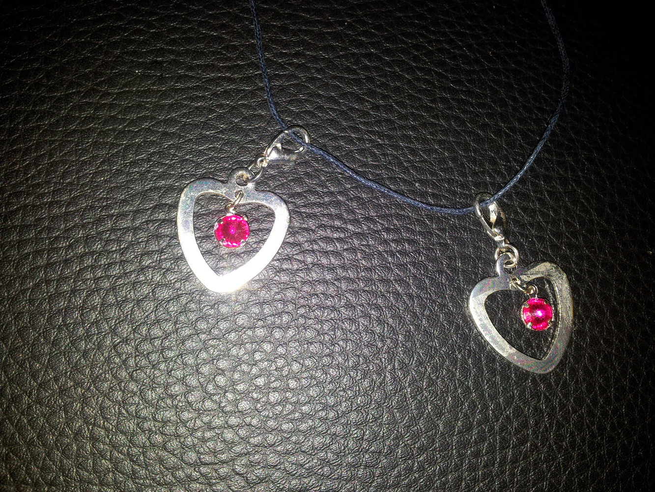 Modeschmuck Kette Doppelherze Herze Strass NEU 