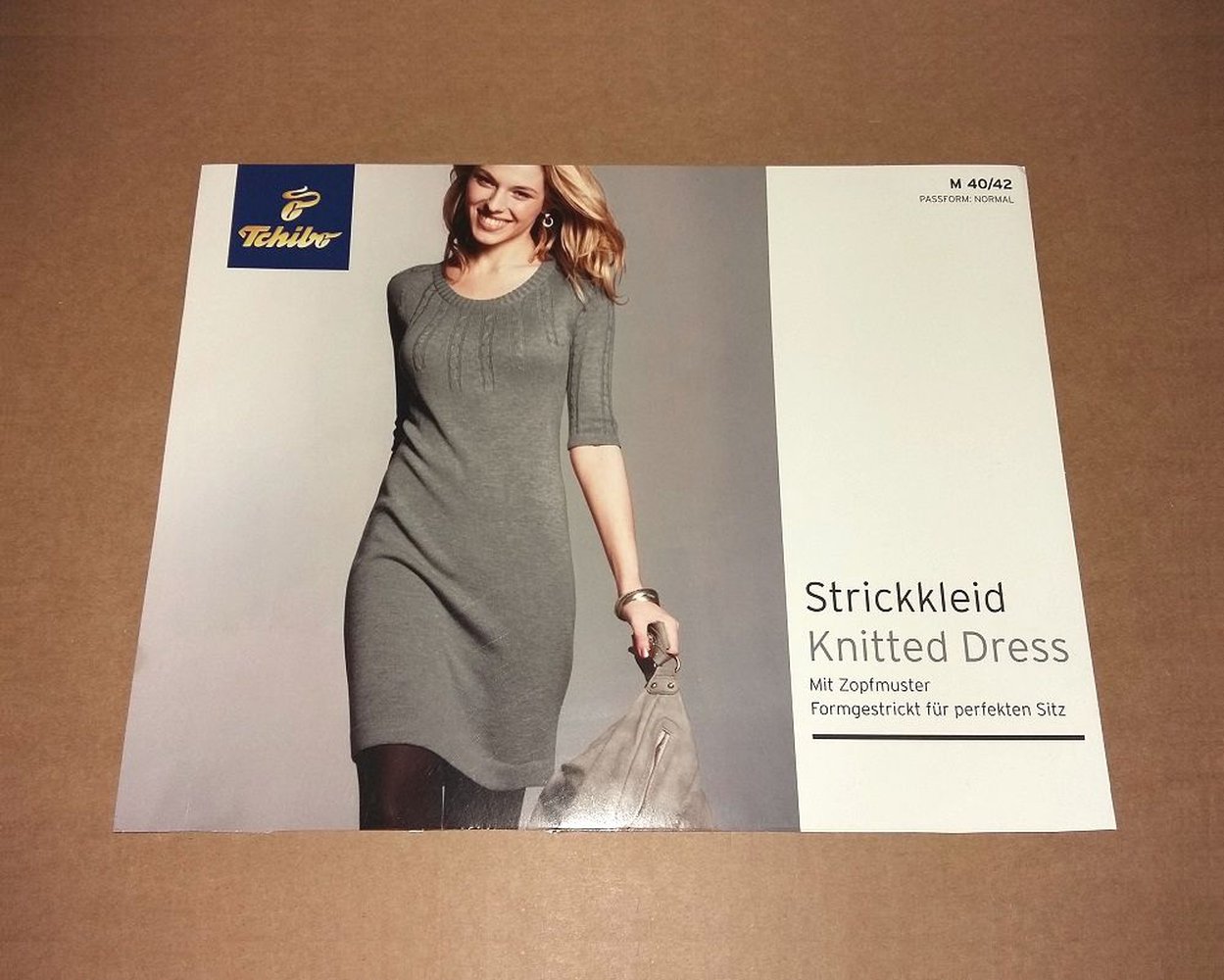 Tchibo Strickkleid / Kleid aus Strick * Gr. M / 42 * grau * 24 % Wolle