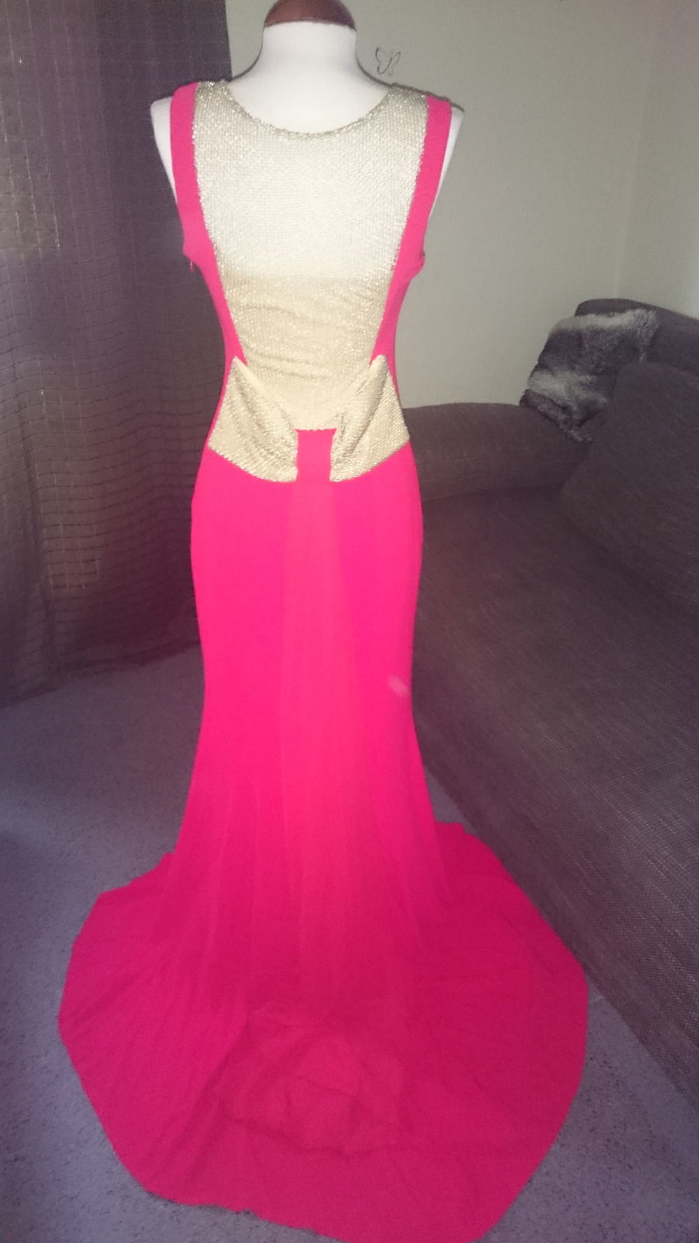 Abendkleid Gr. XS rot/gold