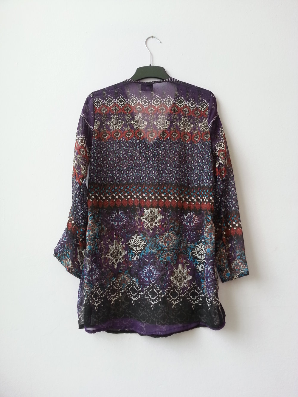 Tunika Bluse Strandkleid bunt Muster Applikationen 38