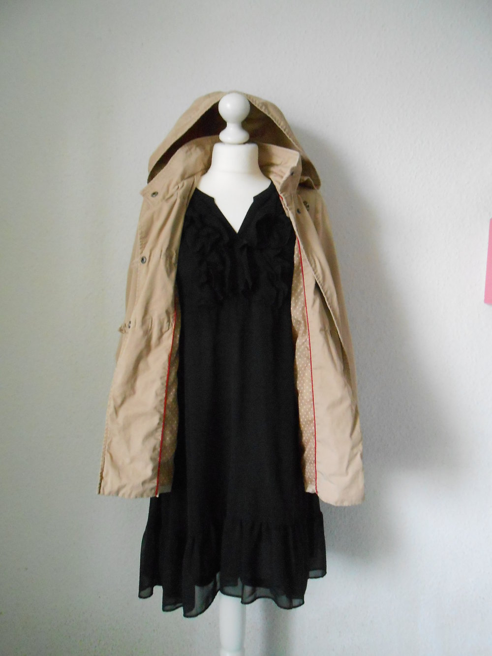 Windjacke Kapuze 38 beige braun