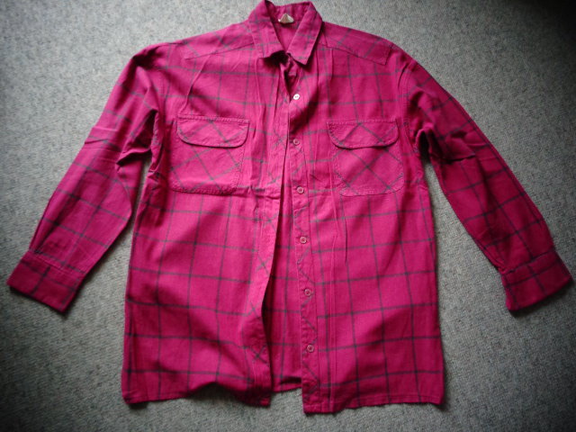 #Vintage Bluse Longbluse Hemd Blusenhemd ca. Gr. 36 fuchsia