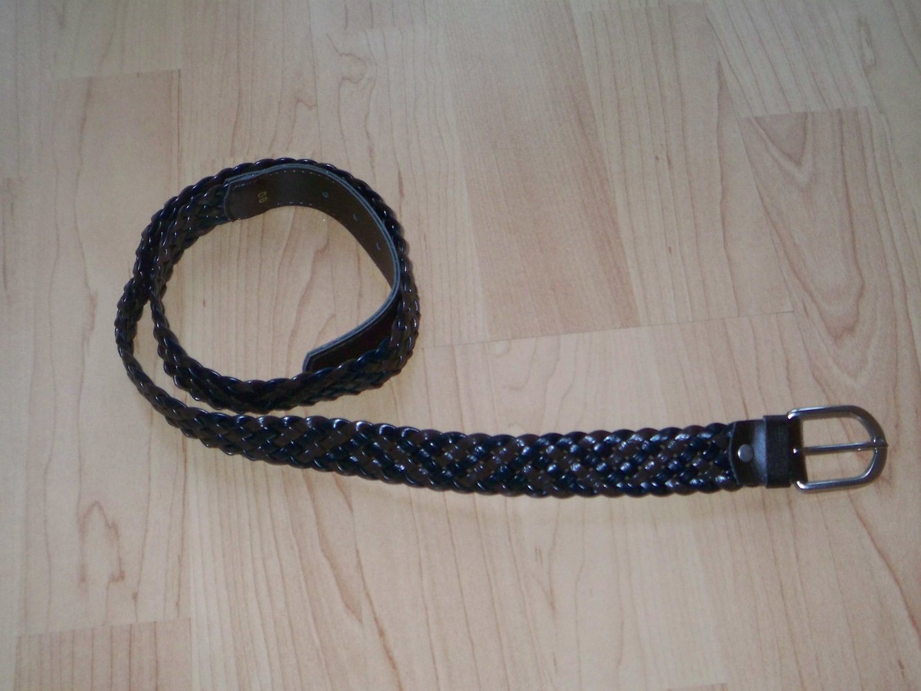 Gürtel schmal Flechtmuster schwarz braun wie neu