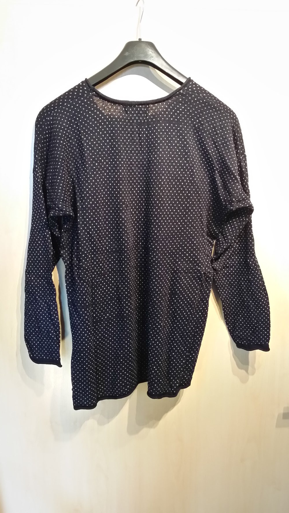 dunkelblauer Sommerpullover mit weißem Muster - gebraucht