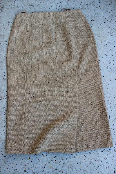 Orwell Vintage 80-er Tweed Midi Reine Schurwolle! Fischgrät