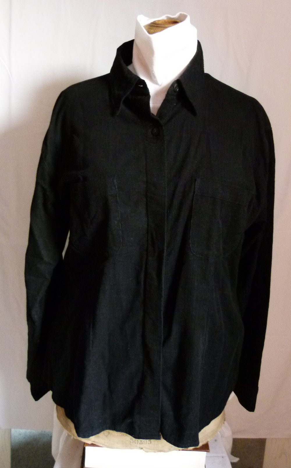 Cord Bluse Kord Hemd Jacke, schwarz, Gothic Boho Casual Emo Metal Festival