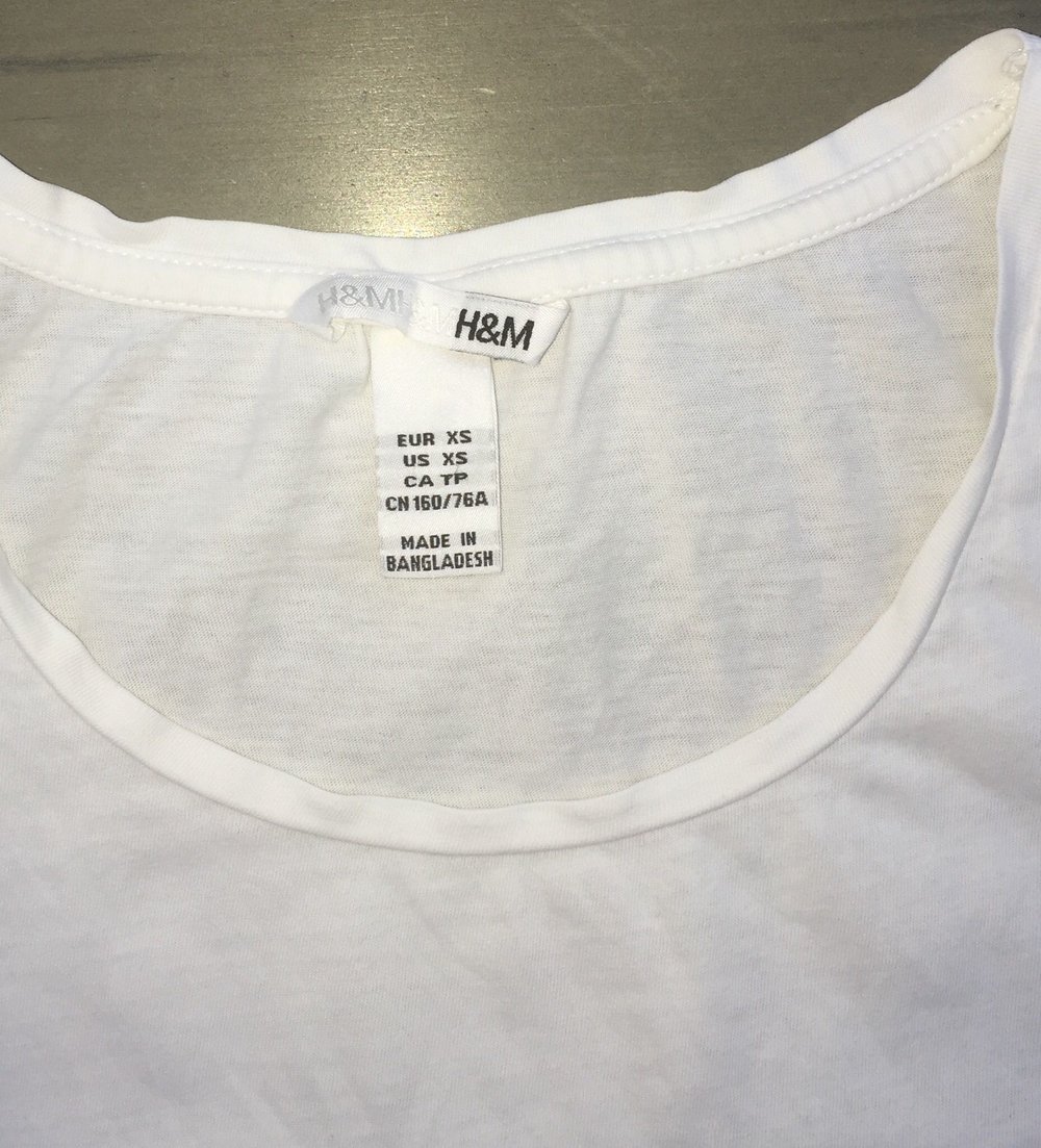 H&M Basic T-SHIRT weiß Gr. XS