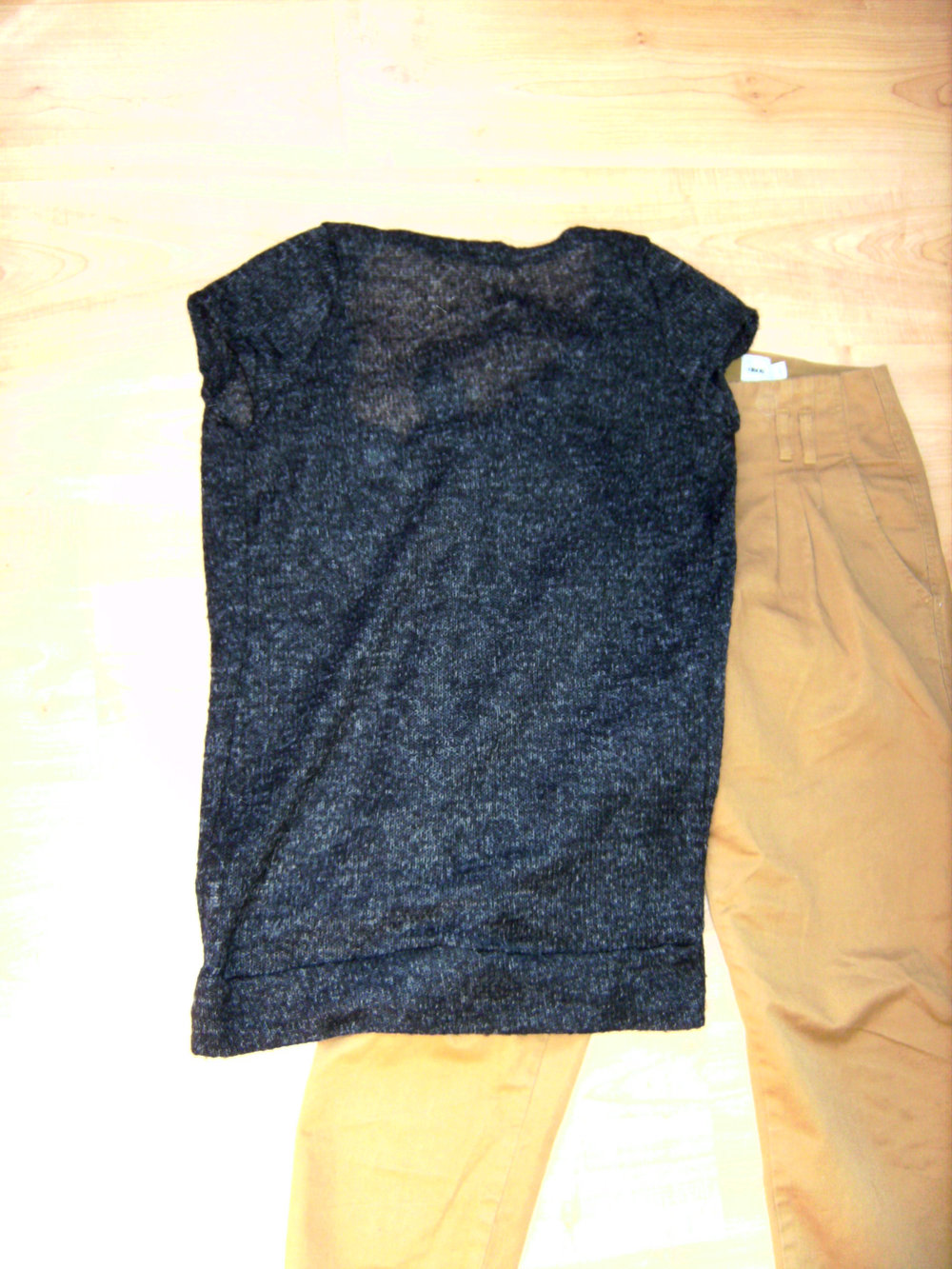 Baumwolle, Strick mit Kordelzug, L, Off Shoulder, Kurzarm, Oberteil wandelbar Naturfaser Feinstrick Anthrazit, Pullunder Tunnelzug verstellbar