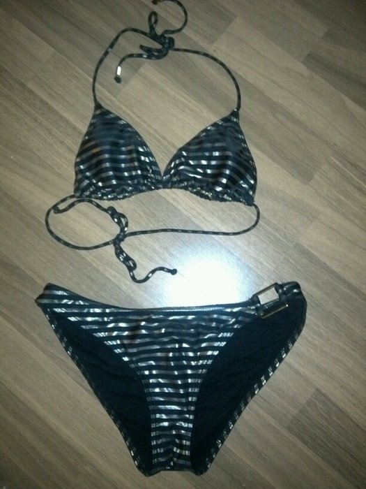 Schwarz-gold gestreifter Bikini von H&M
