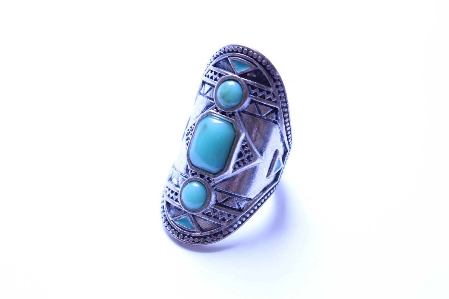 Silber Ring Modeschmuck Türkis blau