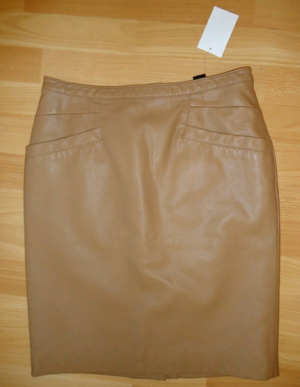 Neu mit Etikett Rock Lederrock Gr. 36 S Kunstleder Cognac Braun Hellbraun