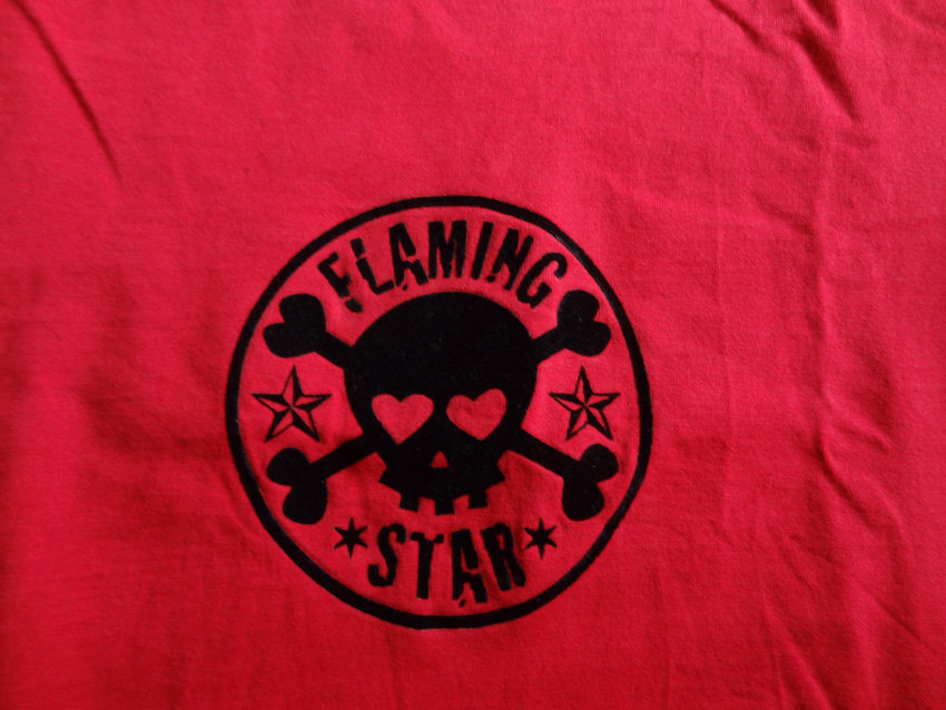 Flaming Star Shirt Gr. L M 38 3/4-Arm rot schwarz Rockabilly Punk Rockabella