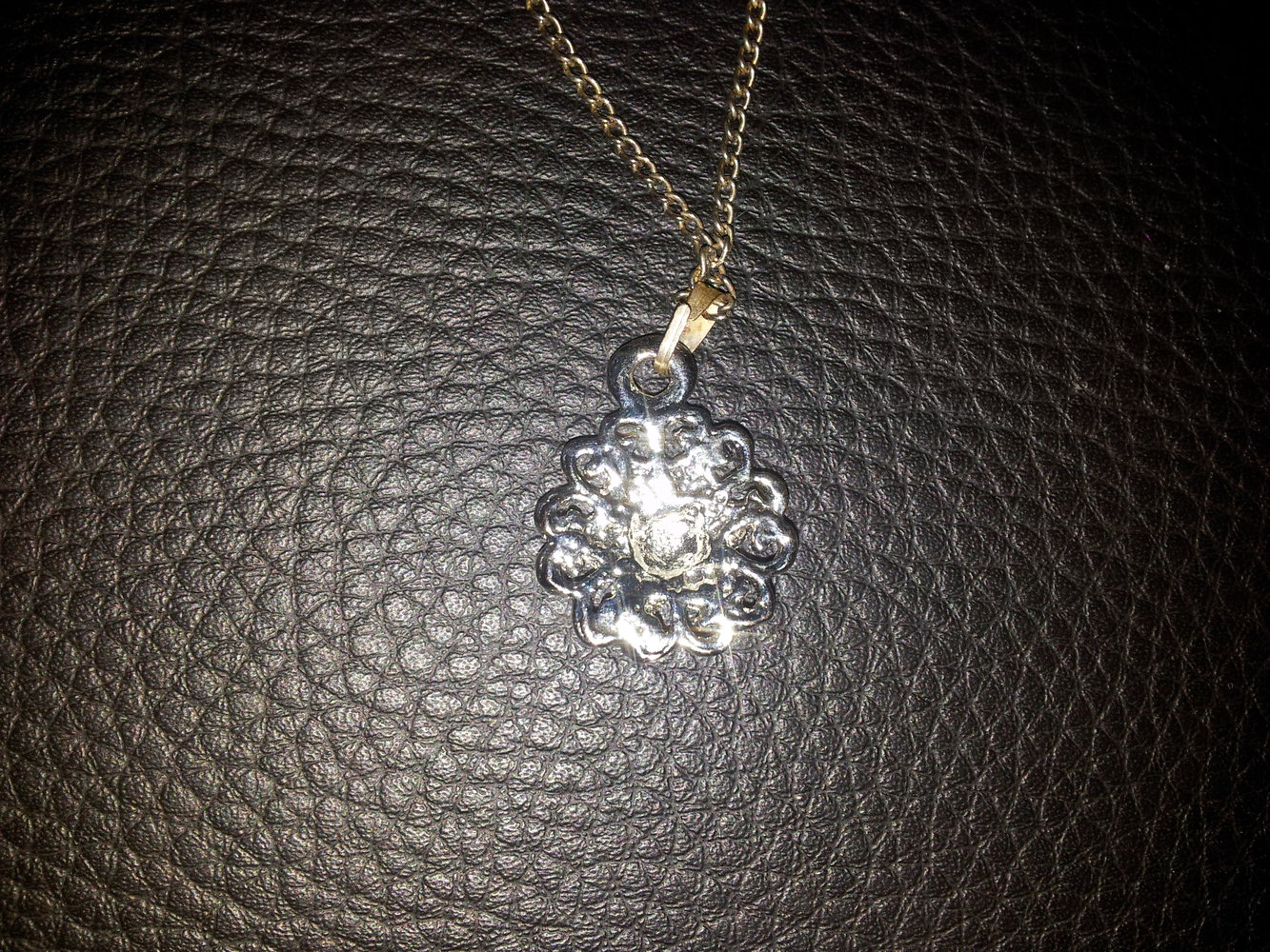 Modeschmuck Kette Blume silber NEU