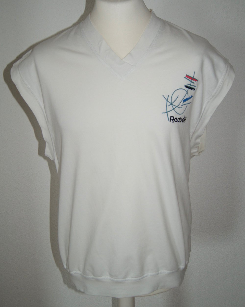 Reebok Herren Pullunder - Gr. S - weiß - Klassiker