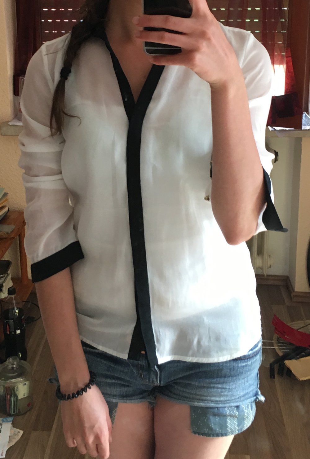 Bluse weiß/schwarz