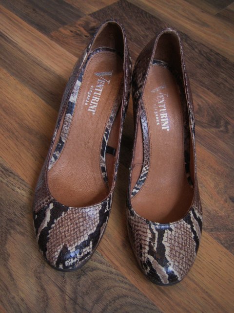 Pumps Echtleder Schlangenleder-Look wie neu