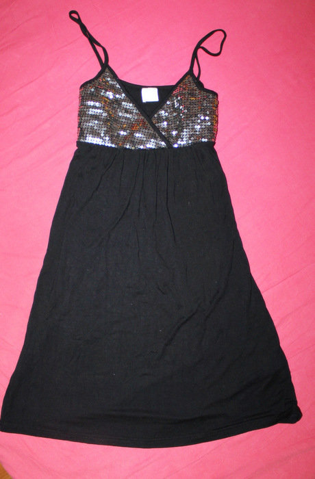 schwarzes Kleid / Partykleid mit Pailetten