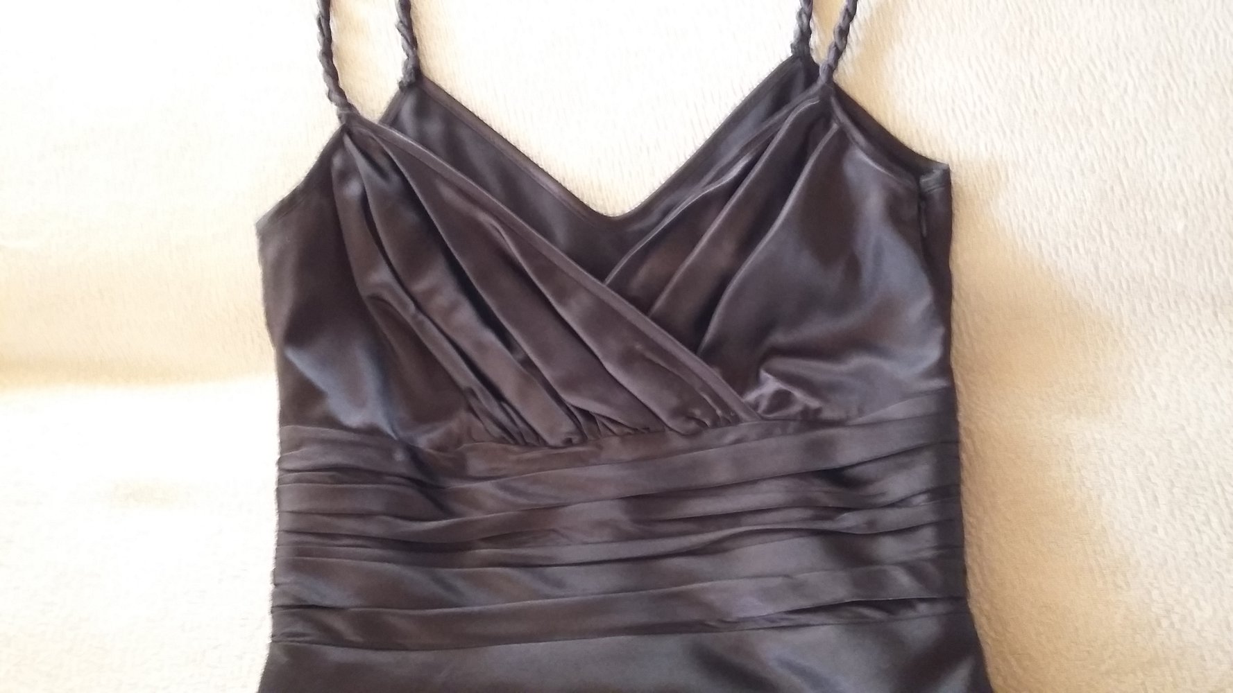 Kleid kurz braun aus Satin XXS