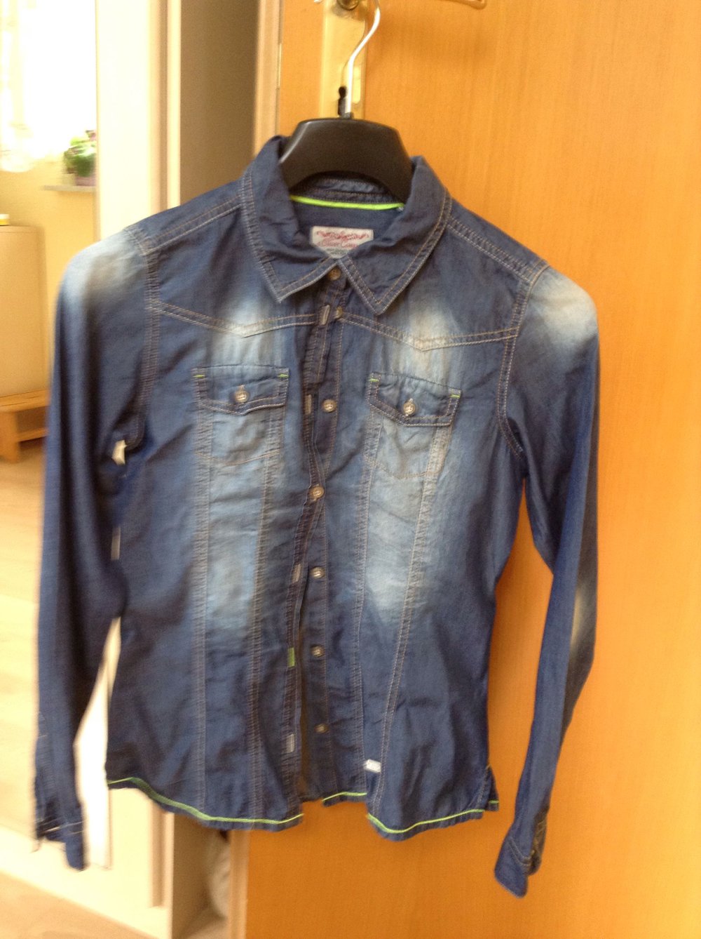 Blaue lange Bluse