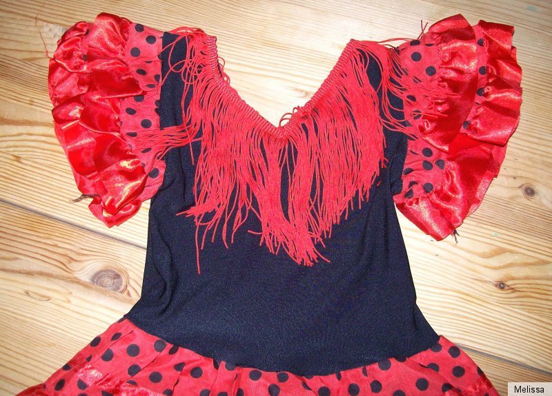 Aus Spanien-tolles Flamencokleidchen Gr.2 ca 92/98
