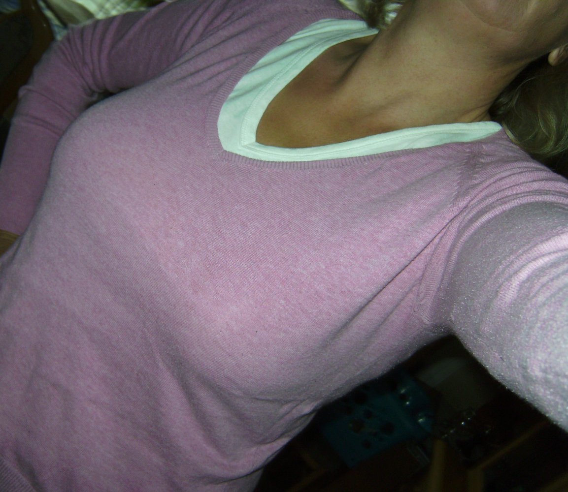 Basic Pullover rosè, Gr. M, Strickstoff, Pulli V-Ausschnitt, frisches Pink Ladylike